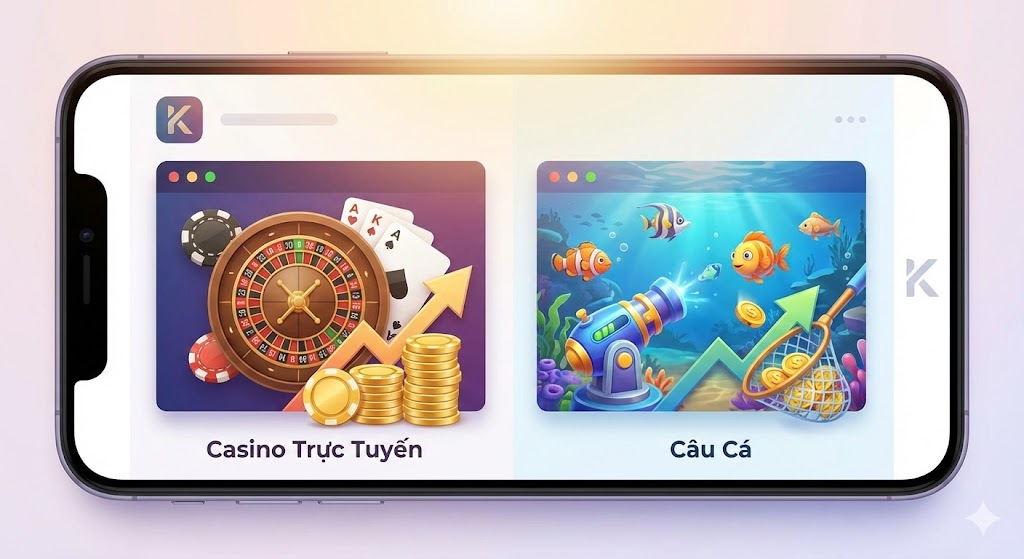 So sánh hiệu suất sinh lời giữa Casino trực tuyến và câu cá chọn sảnh game uy tín tại App Kubet